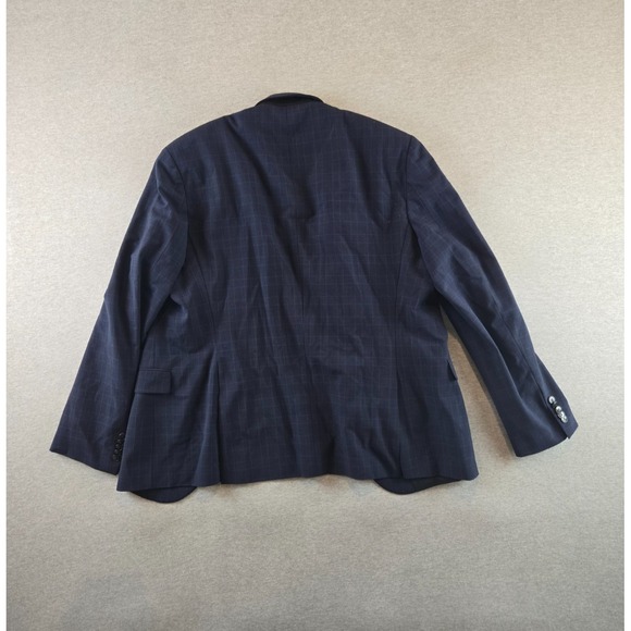 Hugo Boss Suit Jacket Mens 44R Navy Wool Blend Superflex Modern Blazer 2 Button - Picture 2 of 14